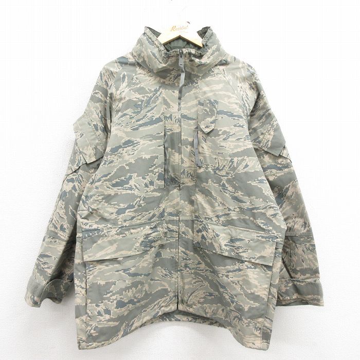 XL/古着 長袖 ミリタリー ナイロン ゴアテックス ジャケット メンズ 00s デジタルタイガーカモ ラグラン グレー 迷彩 25oct29 中古 アウタ拍卖