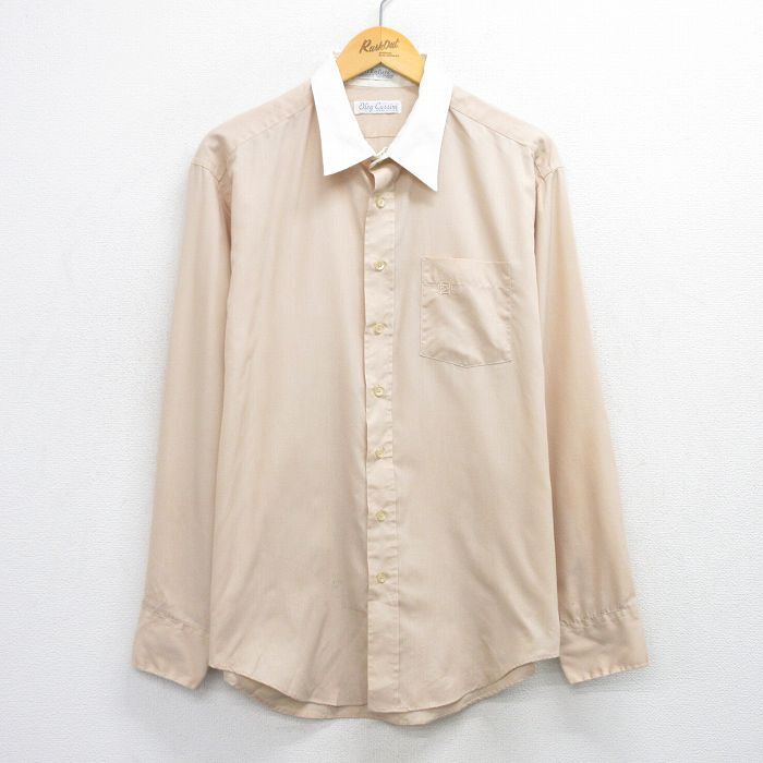 XL/古着 長袖 シャツ メンズ 90s 大きいサイズ ロング丈 ベージュ他 カーキ 25oct29 中古 トップス拍卖
