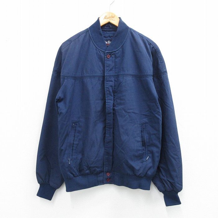 L/古着 長袖 ダービー ジャケット メンズ 紺 ネイビー 25oct30 中古 アウター ジャンパー ブルゾン拍卖