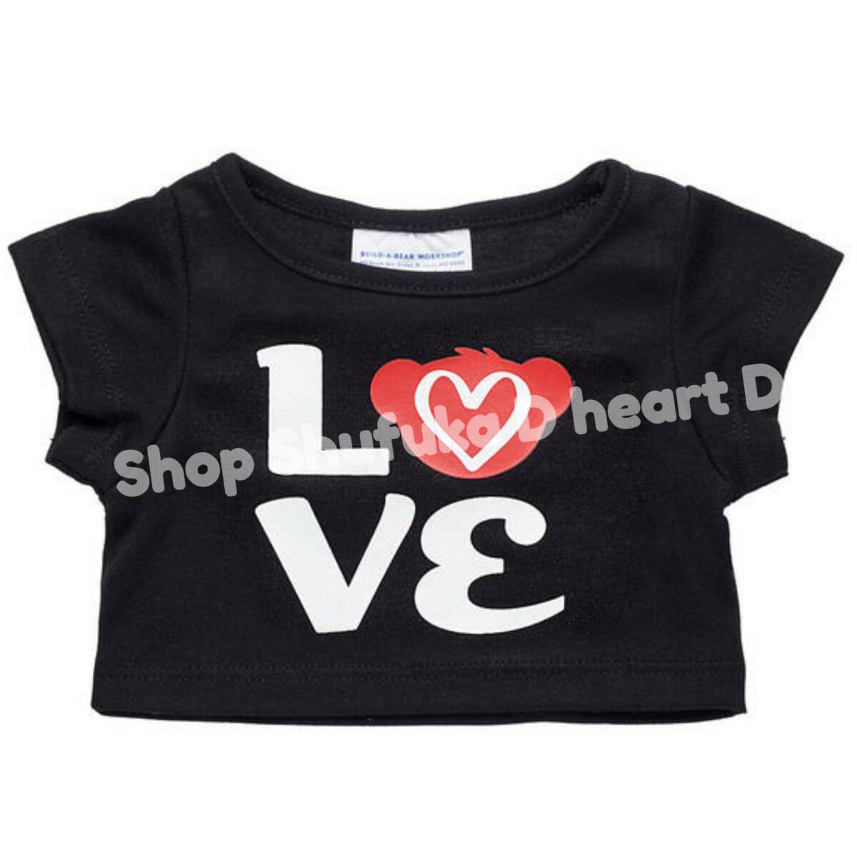 ビルドアベア★半袖 Tシャツ ロゴ プリント LOVE ハート テディベア ダッフィー シェリーメイ クマ くま ぬいぐるみ 洋服 BLACK 黒 拍卖