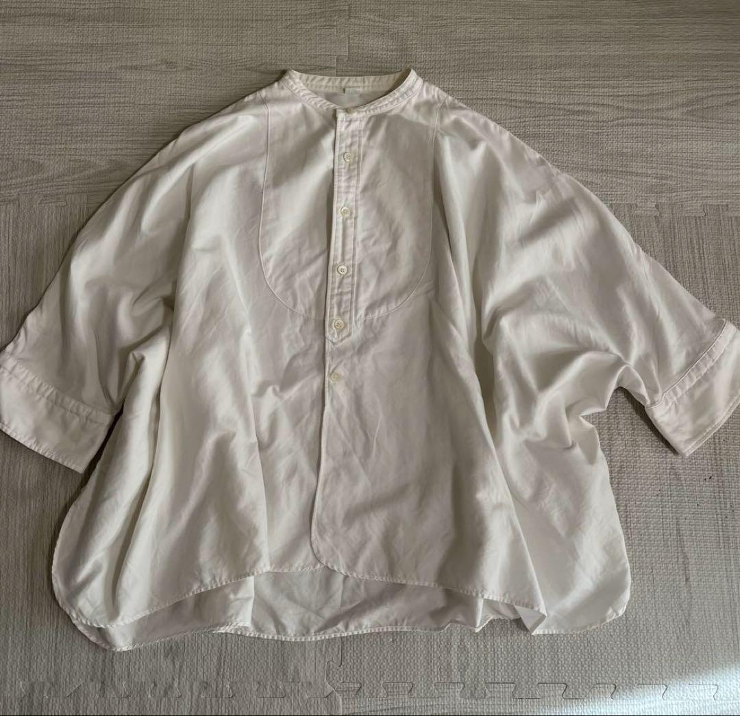 45R ドルマンスリーブ  プルオーバー  ホワイト 美品 七分袖 綿 ゆったり 体型カバー コットン サラッとした着心地 春にも◎拍卖