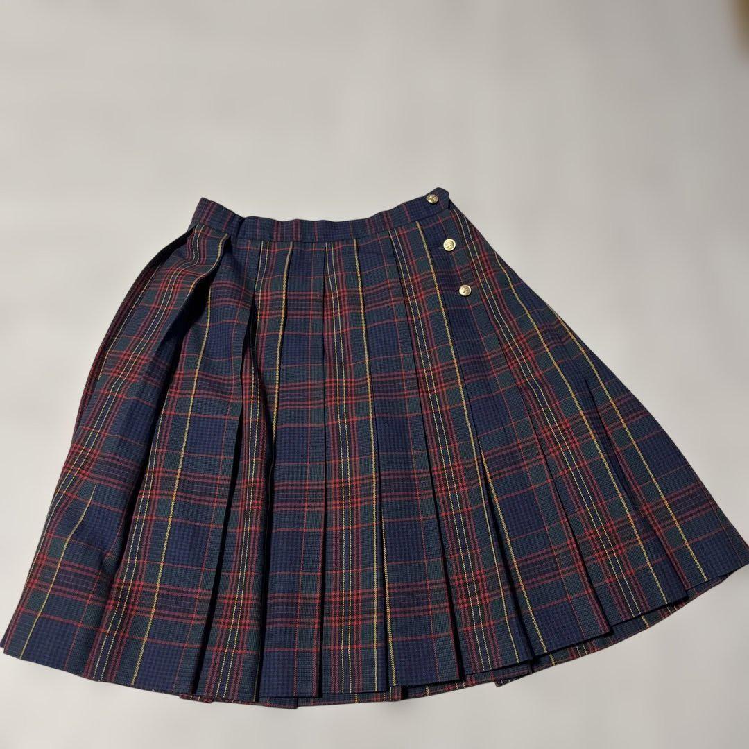【希少】バーバリーズ Burberry ノバチェック柄 プリーツ スカート 金ボタン 制服 お受験 卒業式 膝丈 160 キッズ 大人のサイズS拍卖