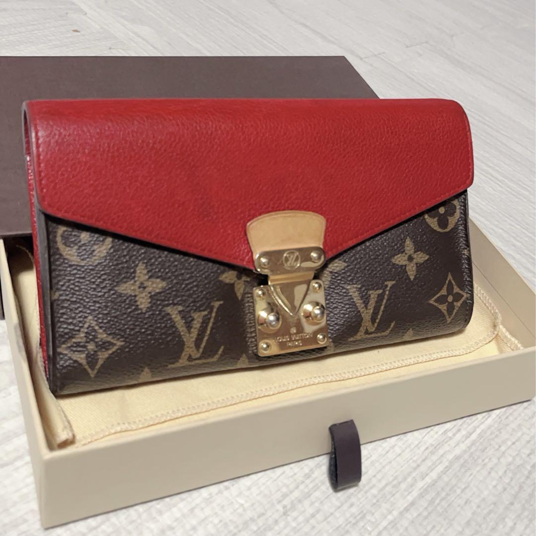 【極美品】LOUIS VUITTON ルイヴィトン モノグラム ポルトフォイユ パラス 長財布 赤 箱 保存袋あり ゴールド金具 レッド M58414  拍卖