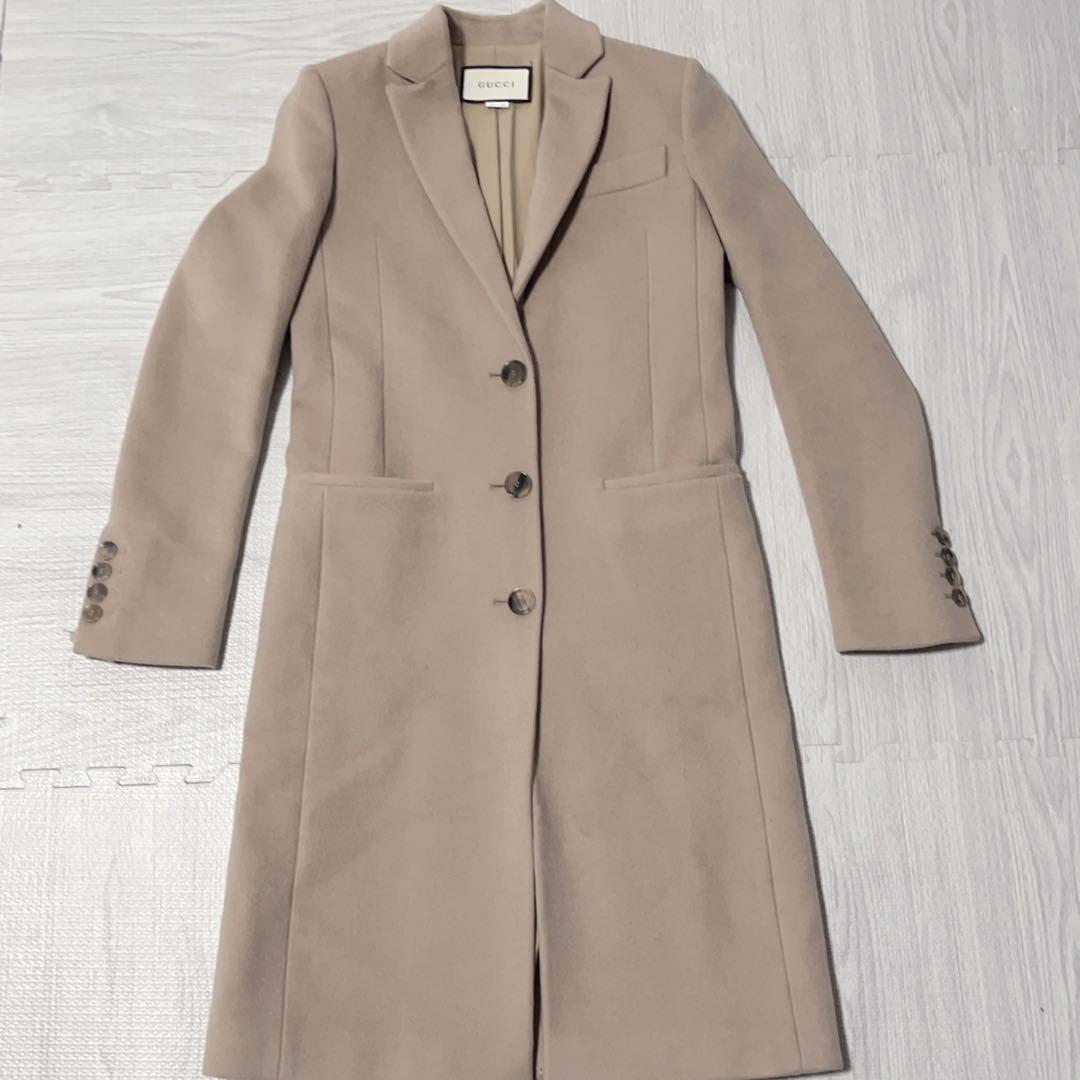 美品 GUCCI グッチ ベージュ チェスターコート イタリア製 近年物 現行タグ ウール ロングコート キャメル ブラウン 36 拍卖