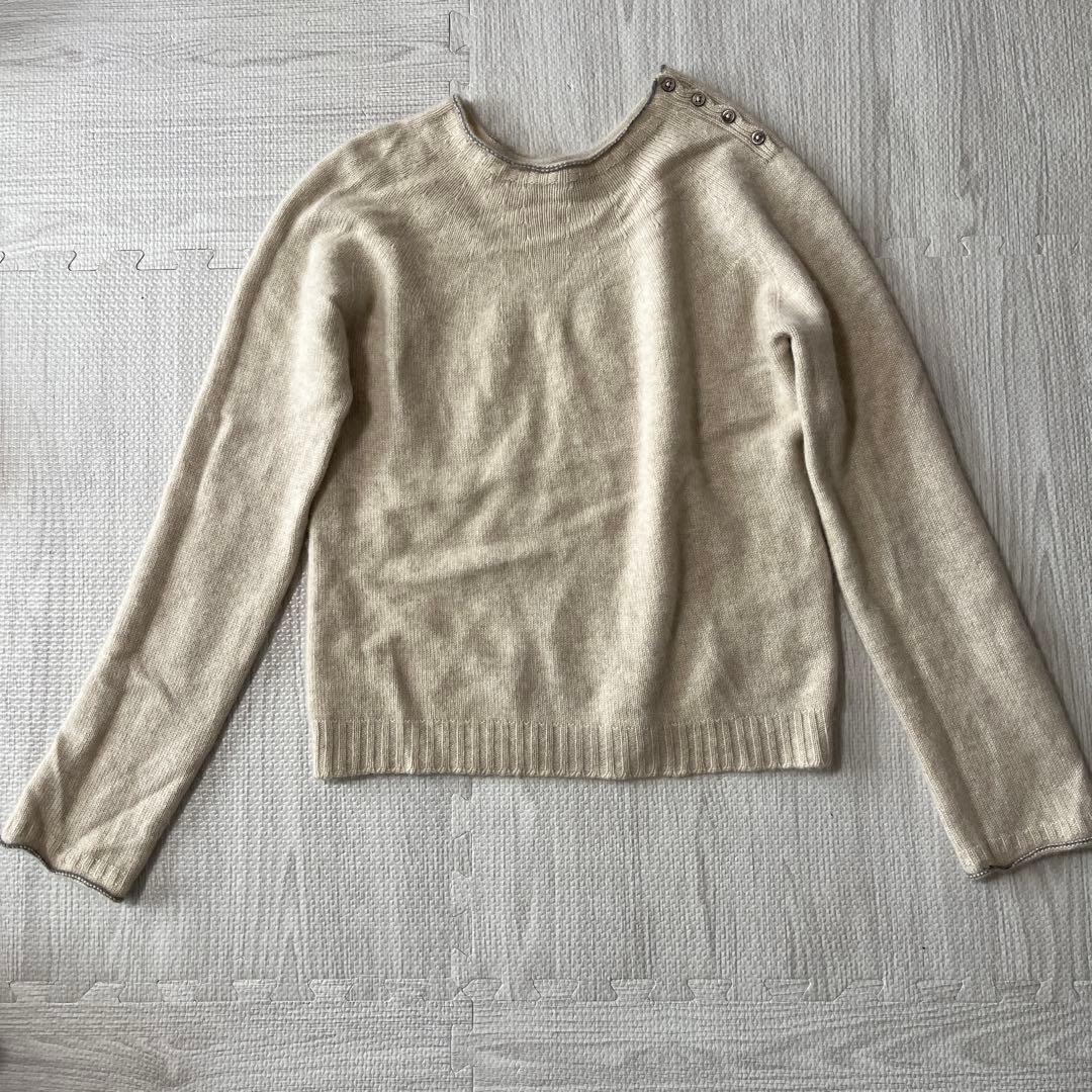 マーガレットハウエル カシミア100% MHL ニット セーター 肩ボタン 丸首 ラウンドネック 旧タグ 抜群の着心地 拍卖