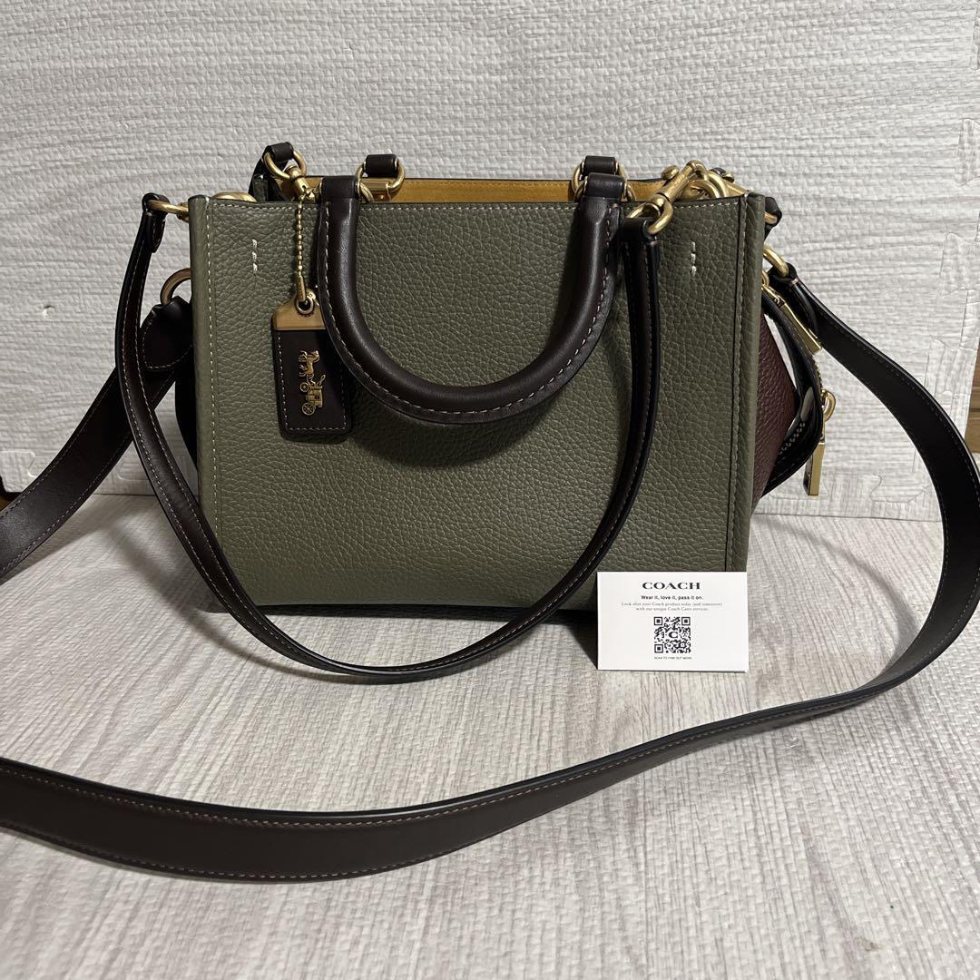 極美品 未使用級 現行品 coach コーチ ローグ25 リジェネラティブ ショルダーバック カーキ ブラウン 3Way ハンドバック トートバック 拍卖