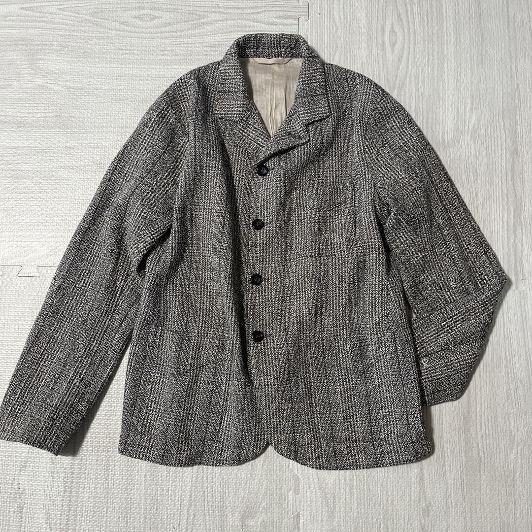 45R 45rpm 杢杢ツイードのジャケット テーラードジャケット グレー 2 コットンリネン 麻混 年中素材 アウター 近年物 美品拍卖