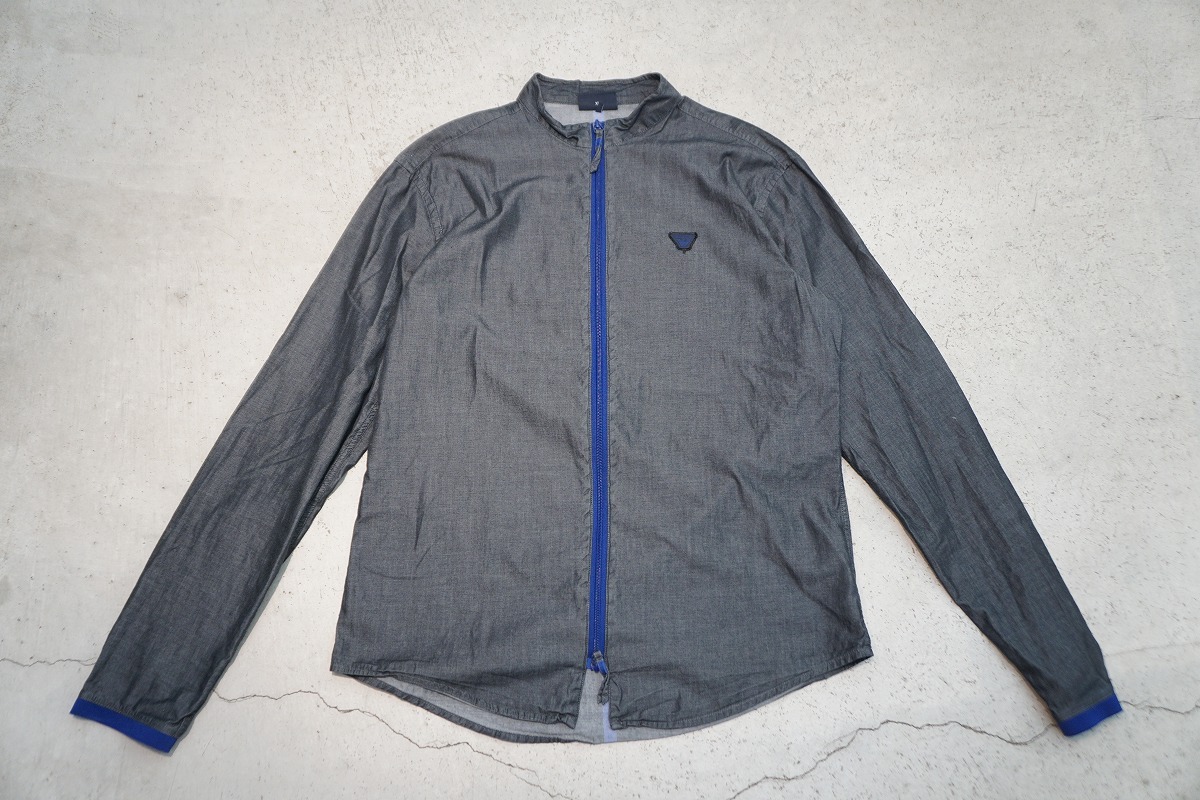 正規 ARMANI JEANS アルマーニ ジーンズ ジップアップ ブルゾン シャツ 長袖 6Y6C59 6NMAZ サイズ XL 本物 930P拍卖