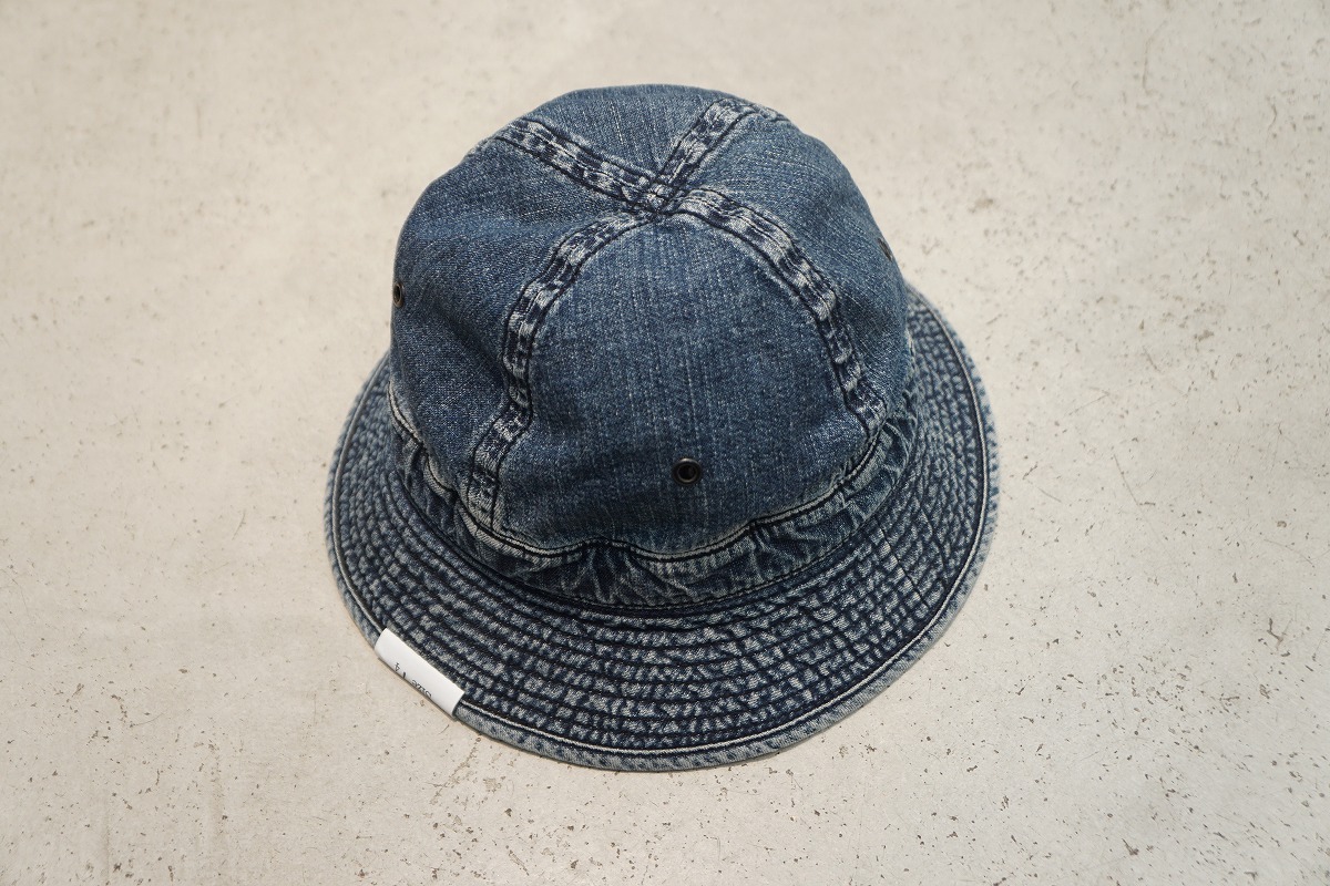 正規 N.HOOLYWOOD エヌハリウッド デニム ハット バケットハット 9212-AC02 pieces 日本製 青 サイズ 7 1/4 本物 1001P★4拍卖