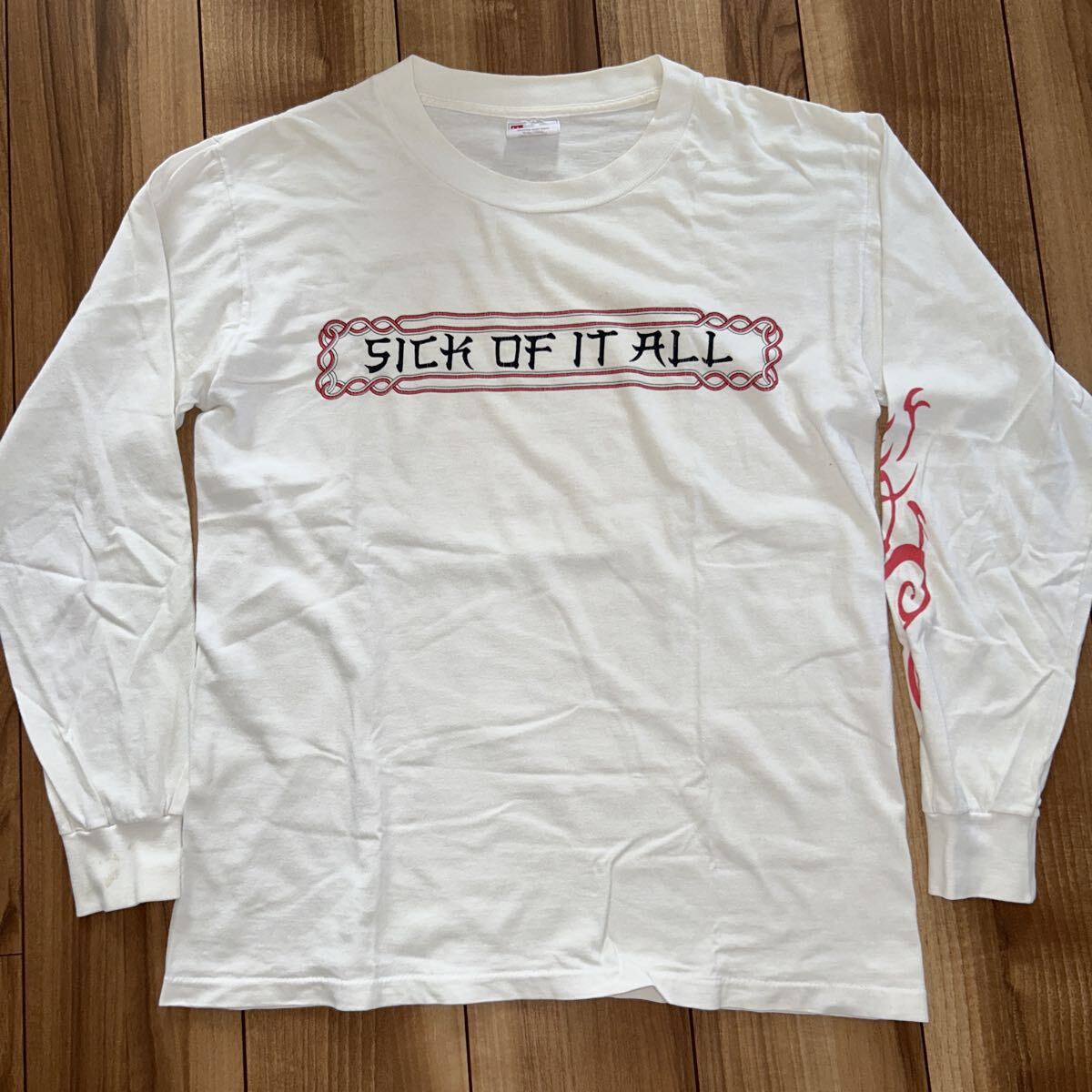 sick of it all ロンT 白 長袖 Tシャツ 90s 古着 vintage ビンテージ anthrax nyhc youthoftoday USA製 1 gorilabiscuits uniformchoice 拍卖