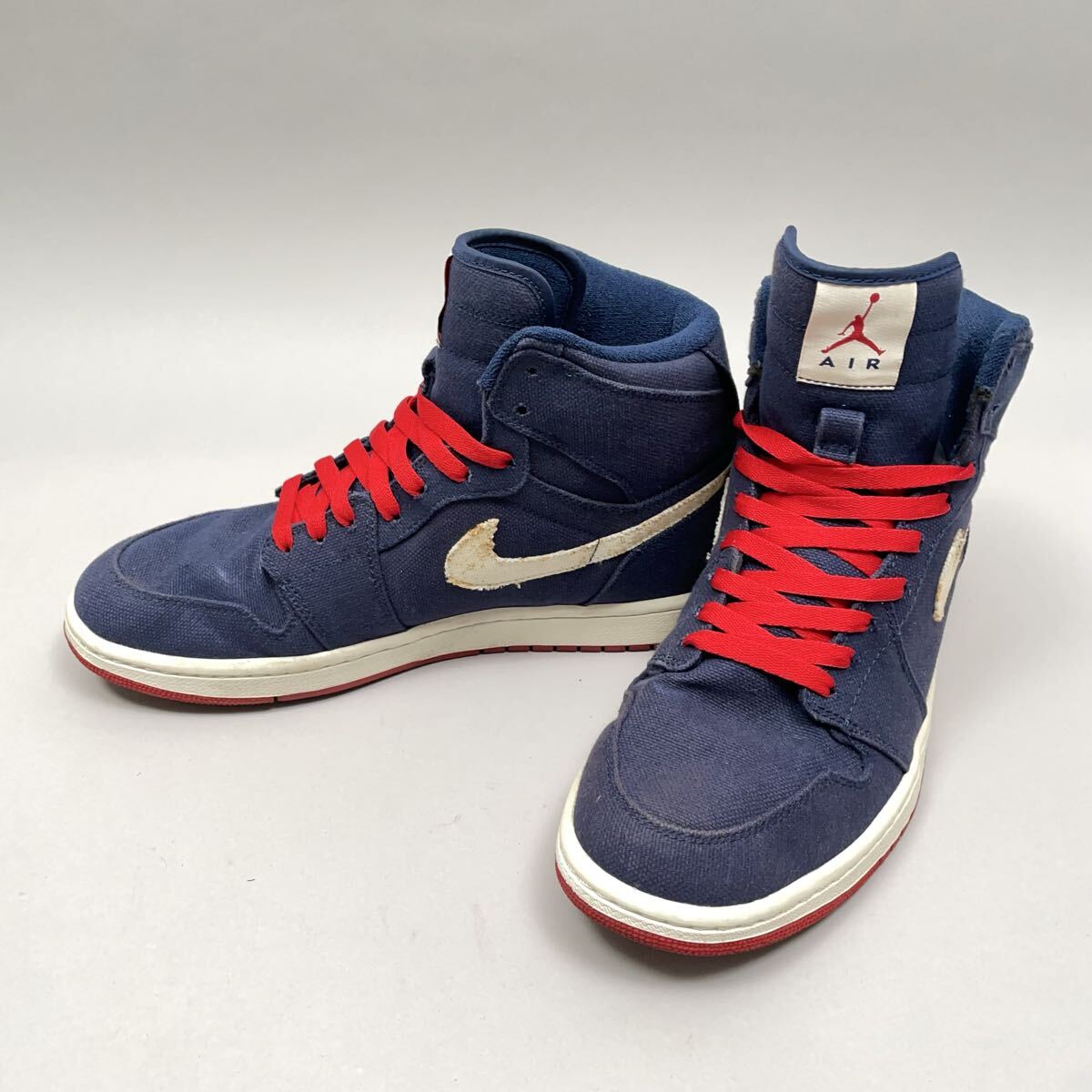 NIKE AIR JORDAN スニーカー ハイカット 28.5cm ネイビー紺 US10.5赤 G18-64拍卖