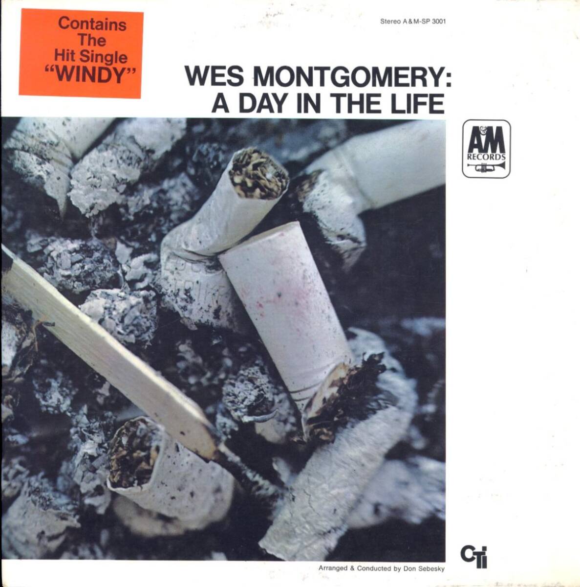 USオリジLP!VANGELDER刻印 ハイプステッカー付 Wes Montgomery / A Day In The Life 67年【A&M Records / SP-3001】Herbie Hancock拍卖