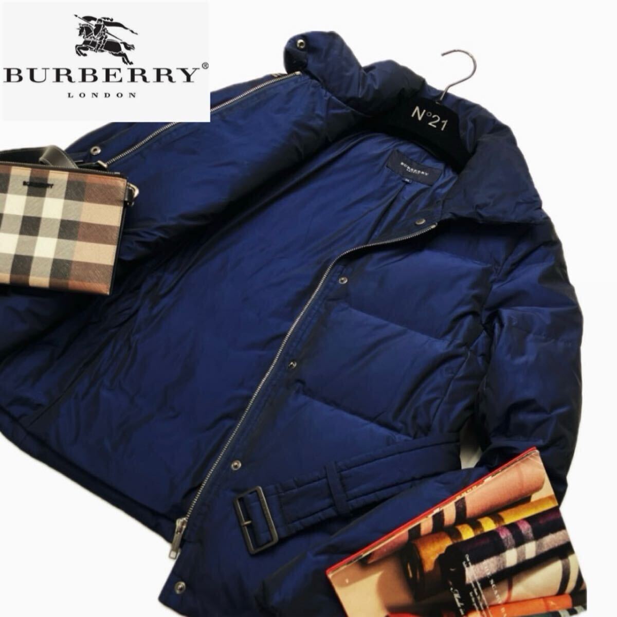 b4【極ふわダウンを纏う】定価18万 ●BURBERRY LONDON●華やかなシルエット ダウンジャケットコート バーバリーコート レディース 綺麗 拍卖