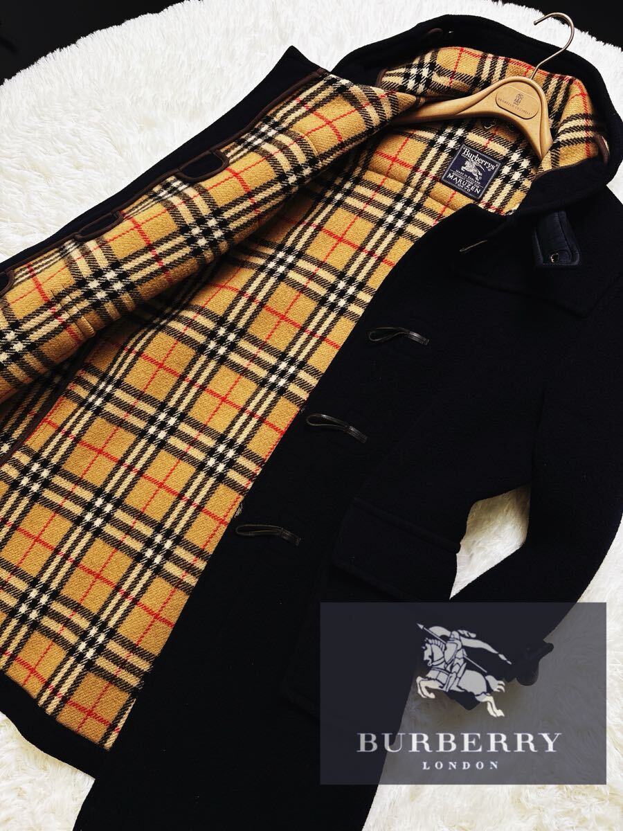 b36 イギリス製!!!定価25万●BURBERRY MARUZEN別注!!!●メルトンウールダッフルコート バーバリーコート メンズ speciality duffle拍卖