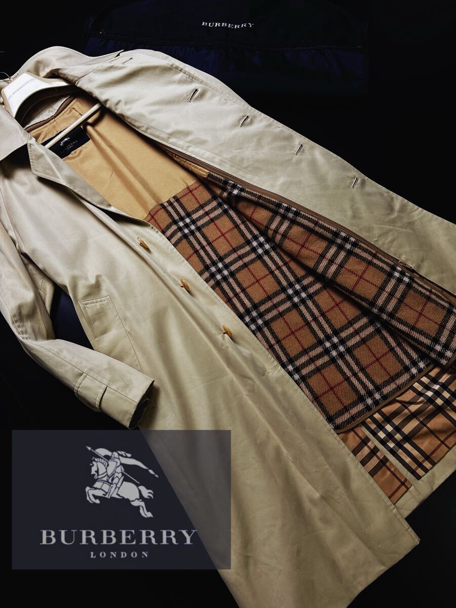 b40 一生名作圧巻!!●コートカバー付き!24万●BURBERRY LONDON●最高級ステンカラーコート バーバリーコート メンズ スタイリッシュ拍卖