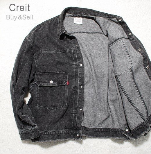 D180■BIGシルエット★DANKE SCHONダンケシェーン★サイズFデニムジャケットブルゾンGジャン拍卖