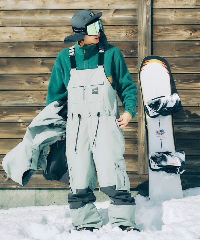 ★送料無料★2025/2026新品【BILLABONG/ビラボン】CARGO BIB スノーパンツ GGY メンズL BF01M701拍卖
