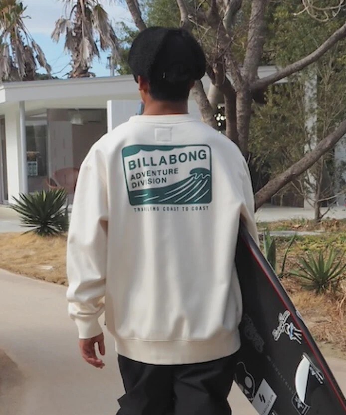 ★送料無料★2025秋冬 新品【BILLABONG/ビラボン】撥水加工 DECAL トレーナー【OVER FIT】 CRM メンズL BF012004拍卖