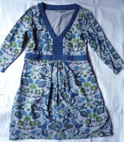 ローラアシュレイ◆綿の7分袖ワンピース★USA6★EUR36★11号くらい★ 大きいサイズ★お花柄★LAURA ASHLEY拍卖