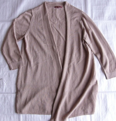 アマカ◆綿混7分袖カーディガン★38★9号★モカ茶★AMACA拍卖