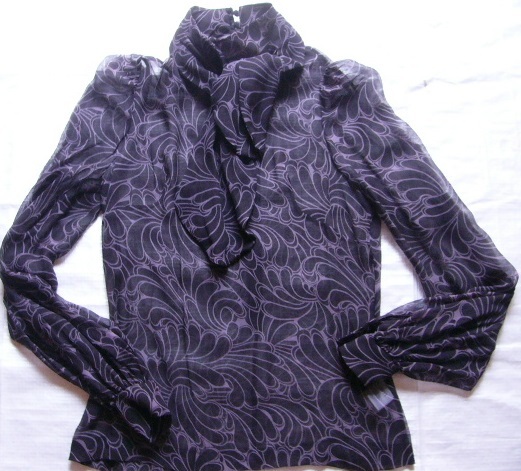 BIBA◆ビバ★シルク100%長袖ブラウス★10★11号~13号くらい★大きいサイズ拍卖