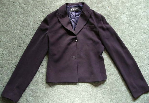 未使用◆クリッツィア◆長袖ジャケット★42★11号★濃紺★KRIZIA◆クリッツア拍卖