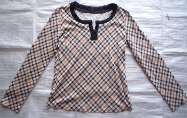 ダックス◆長袖カットソー★38★9号★チェック★DAKS拍卖