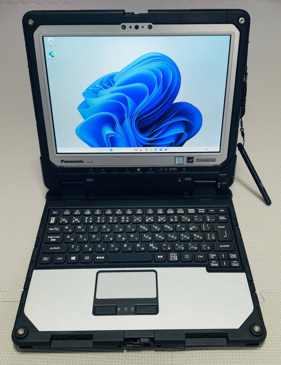 美品 QHD 12インチ PANASONIC TOUGHBOOK CF-33 使用時間170H ★ Core i5-7300U メモリ8GB SSD 256GB カメラ ペン付 Windows11 office2019拍卖