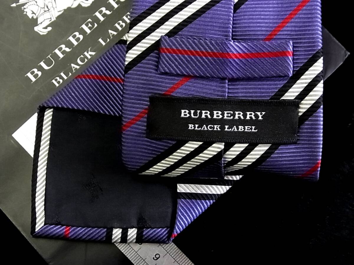 ★*:.【新品N】1796 バーバリー【ブラックレーベル】【BURBERRY】【ストライプ 柄】ネクタイ拍卖