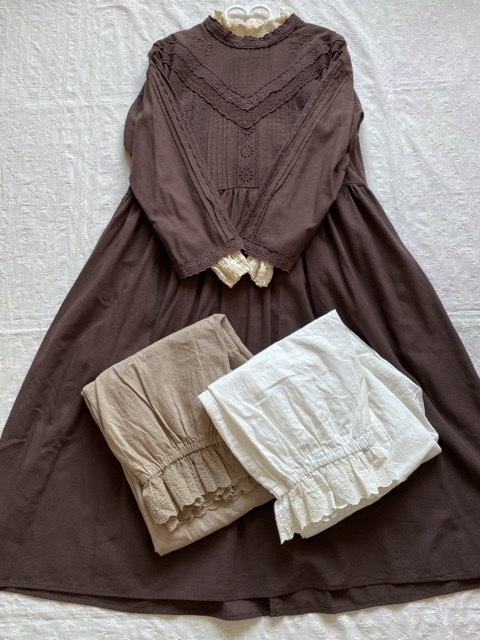 SM2『スタンド衿レース刺繍ワンピース』ブラウン 1回着新品同様 Samansa Mos2 サマンサモスモス拍卖