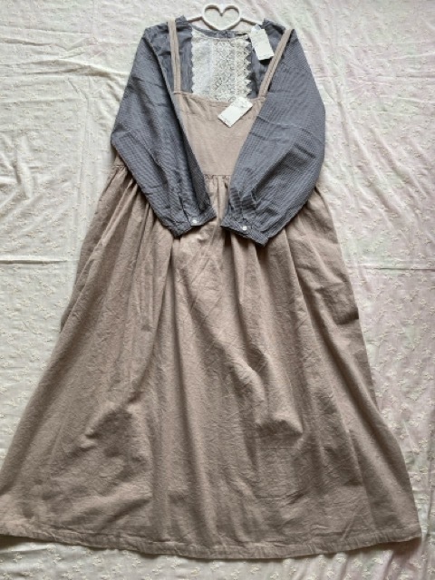 SM2『バックリボンジャンパースカート』ベージュ 新品タグつき Samansa Mos2 サマンサモスモス ワンピース拍卖