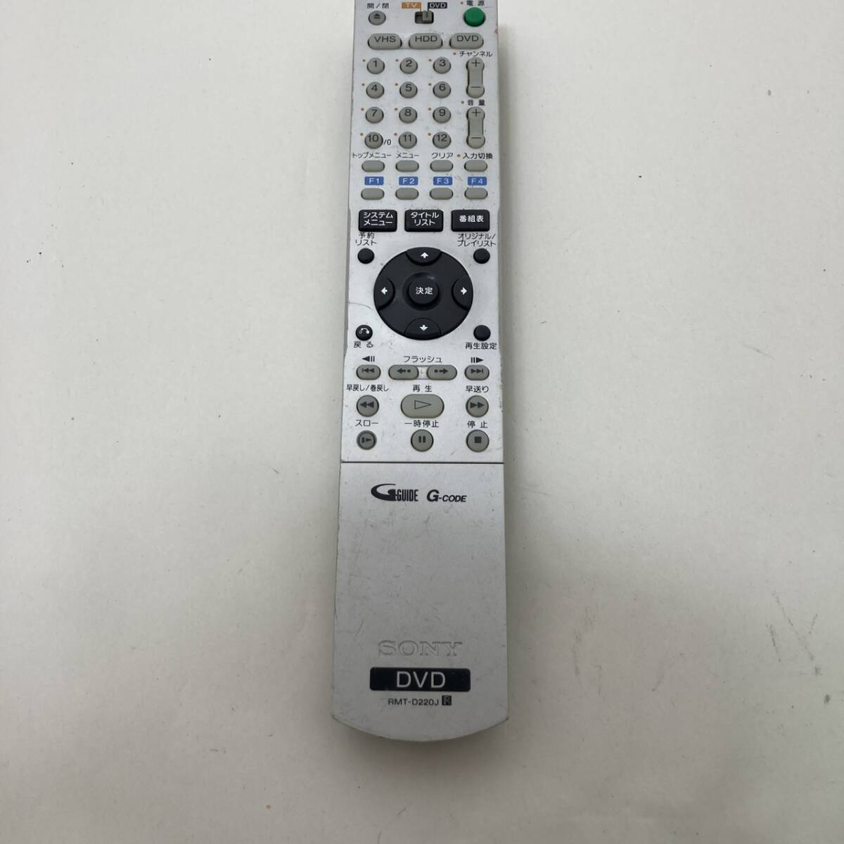 【ソニー 純正 リモコン 23W12】動作保証 即日発送 RMT-D220J DVD/HDD/VHSレコーダー RDR-VH95 RDR-VH85 電池フタ欠品拍卖