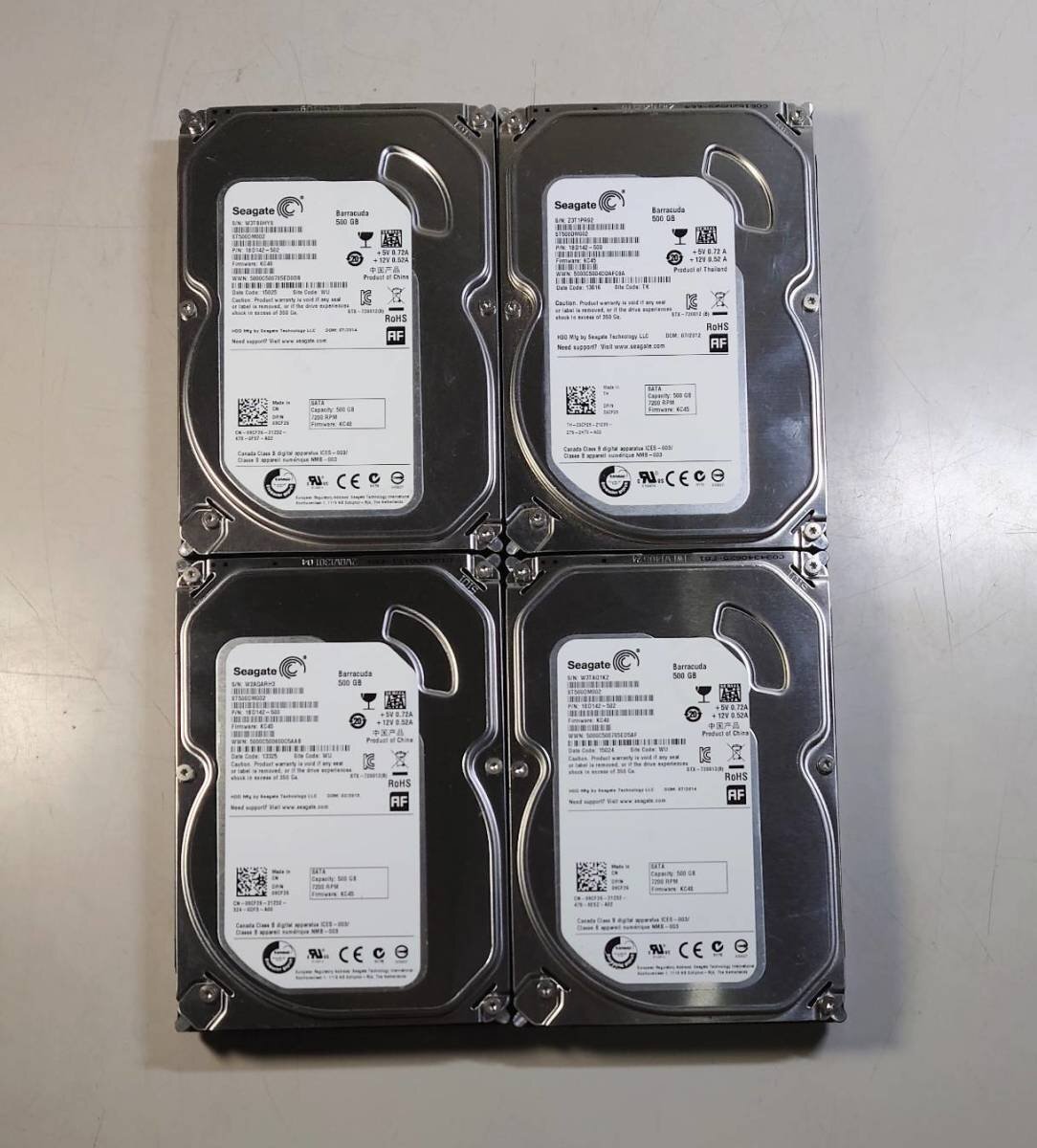 KN3340 【中古品】4個セット Seagate ST500DM002 HDD 500GB拍卖