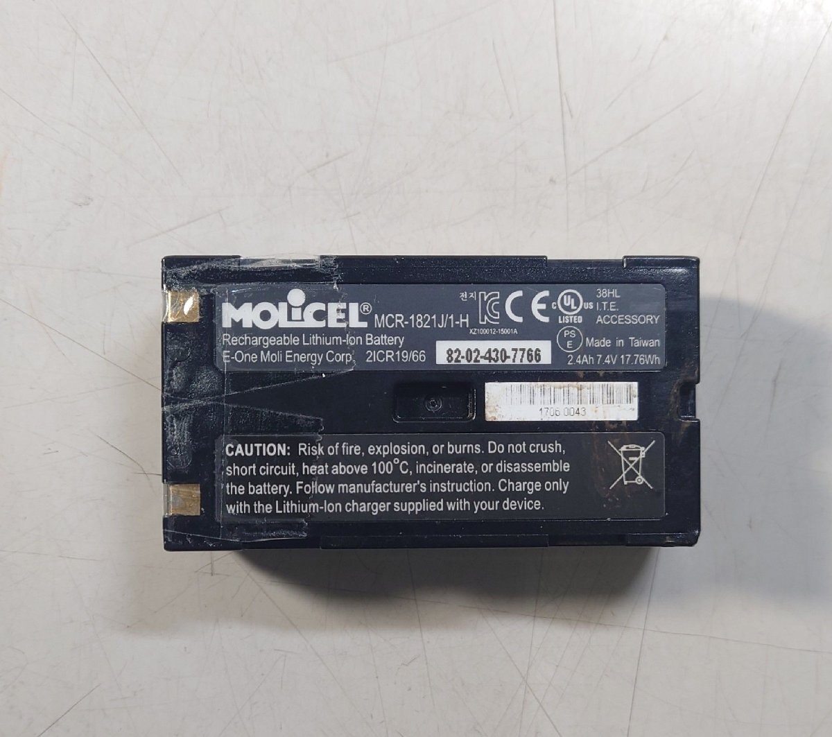 KN5404 【現状品】MOLiCEL MCR-1821J/1-H 互換バッテリー Rechargeble Lithinm-Ion Battery拍卖