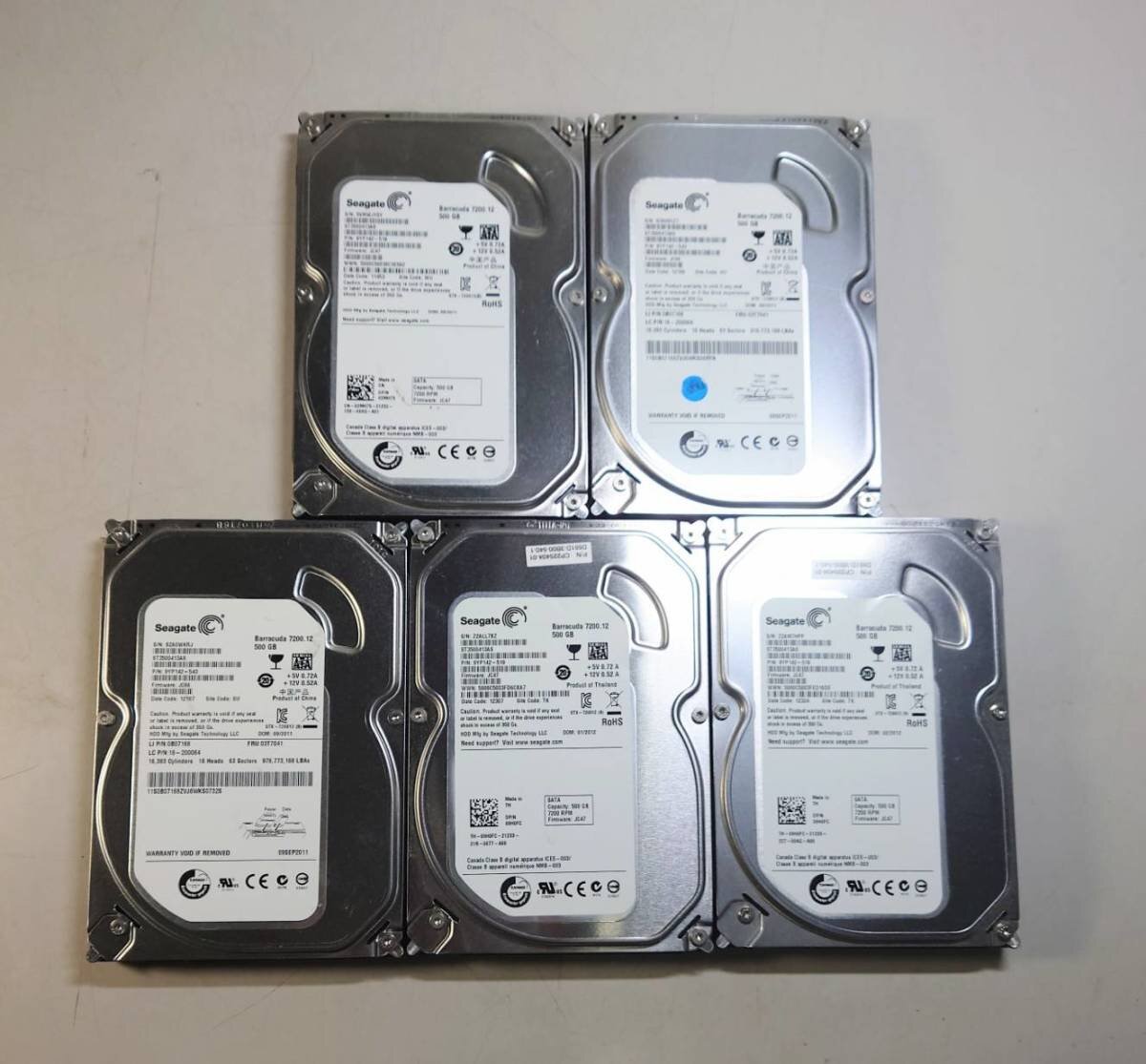KN3450 【中古品】5個セット Seagate ST3500413AS HDD 500GB拍卖