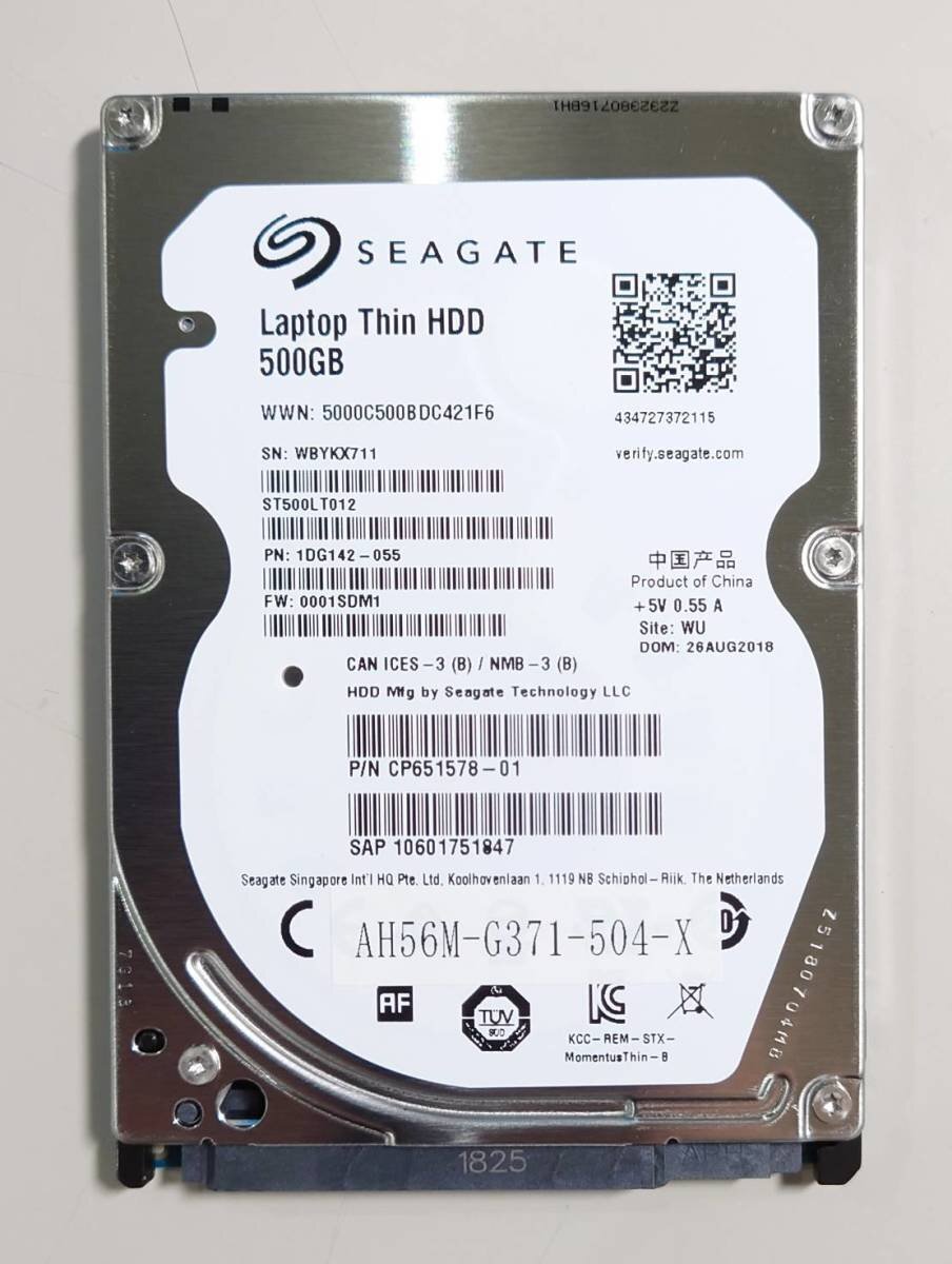 KN1242 【中古品】 SEAGATE 2.5インチ HDD 500GB ST500LT012 使用時間:0時間拍卖