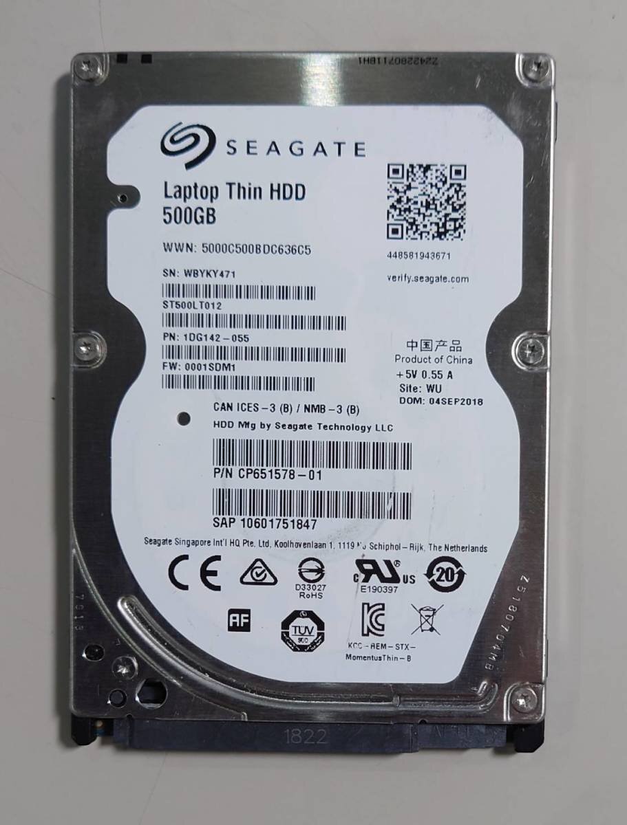KN1217 SEAGATE 2.5インチ HDD 500GB ST500LT012 使用時間:0時間拍卖