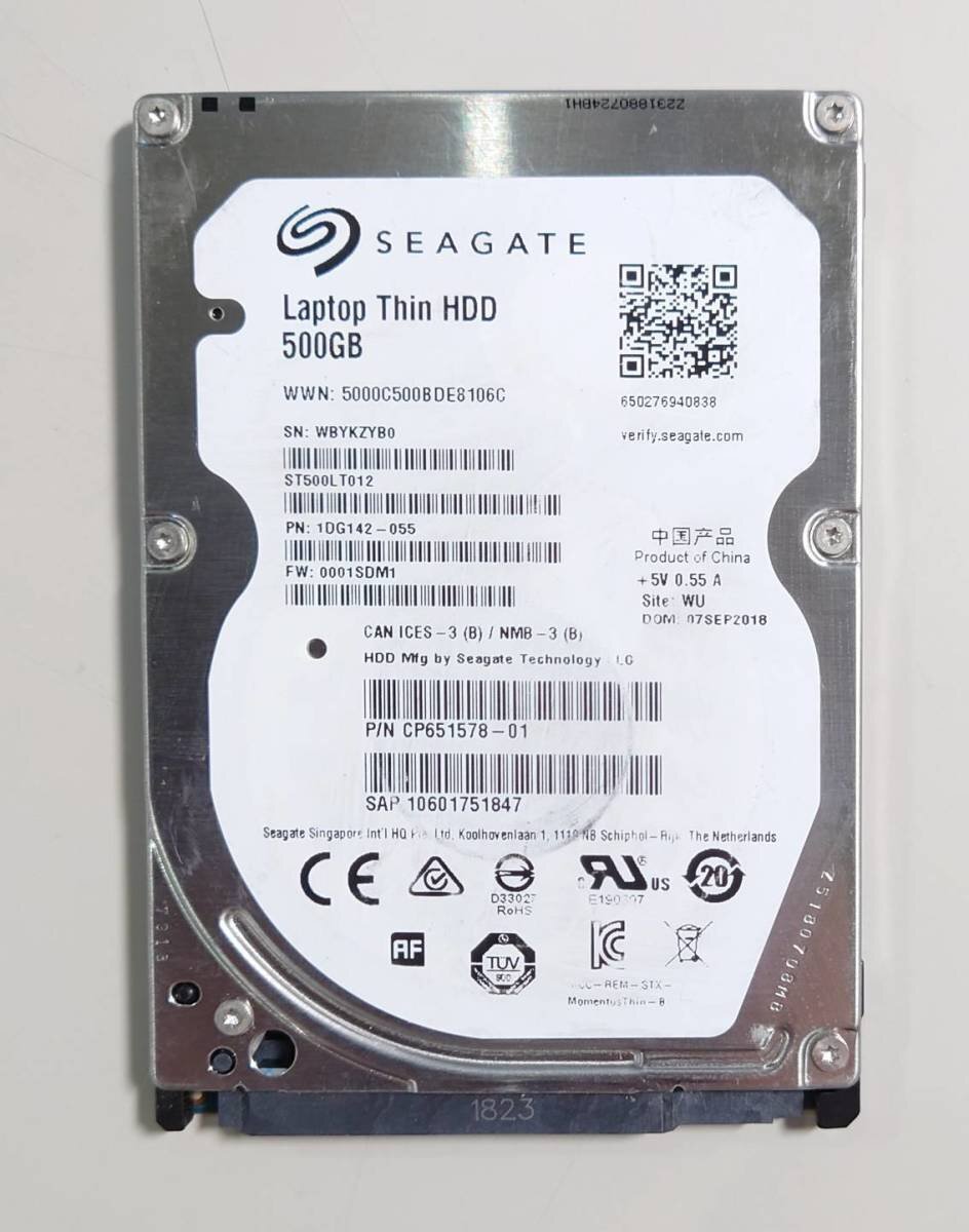 KN1219 【中古品】 SEAGATE 2.5インチ HDD 500GB ST500LT012 使用時間:0時間拍卖