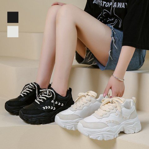 厚底 ダッドスニーカーレディースシューズ 24.0cm(38) オフホワイト拍卖