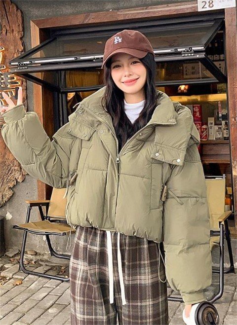 ジャケット コート フェイクダウン 長袖 シンプル カジュアル レディース L コーヒー色拍卖