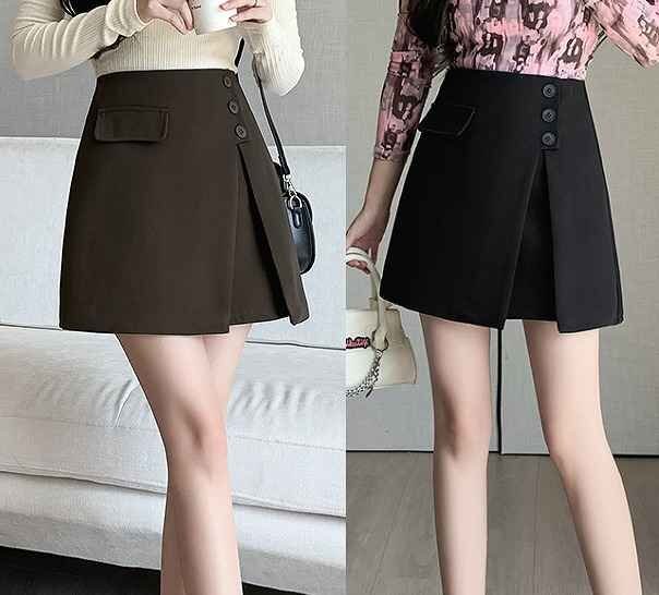 ミニスカート タイトスカート シンプル 無地 カジュアル 秋冬 ボトムス S ブラック拍卖