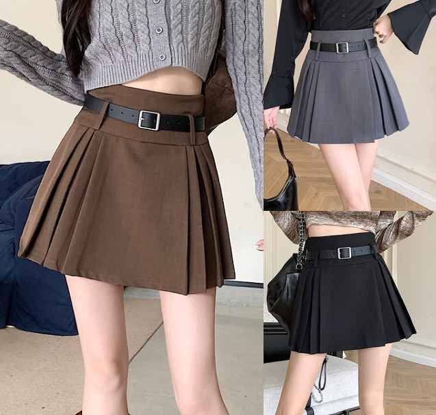 ミニスカート フリルスカート 無地 かわいい シンプル カジュアル 秋冬 ボトムス M グレー拍卖