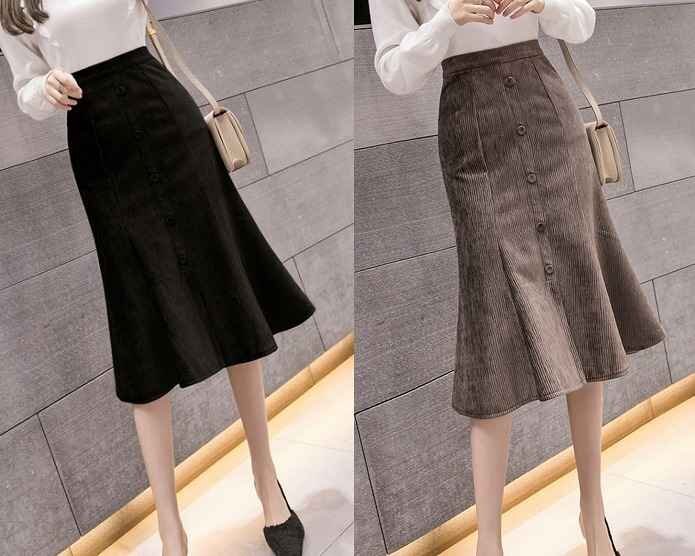 ひざ丈スカート フリルスカート ボトムス きれいめ オフィスカジュアル ボトムス XL ブラウン拍卖