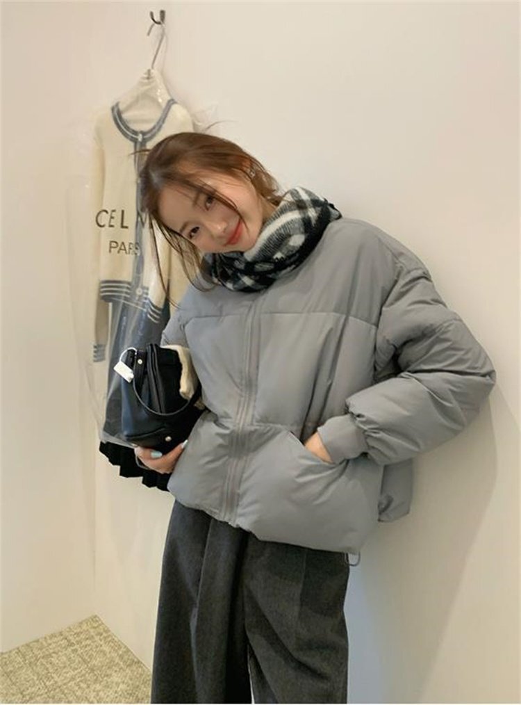 ショート丈コート アウター フェイクダウン 厚手 シンプル カジュアル XL オフホワイト拍卖