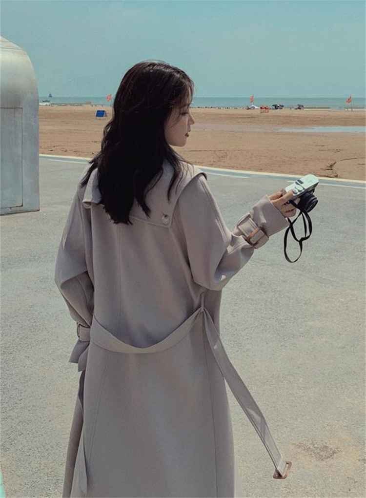 トレンチコート ハイエンド 大人気 ロング丈 L グレー拍卖