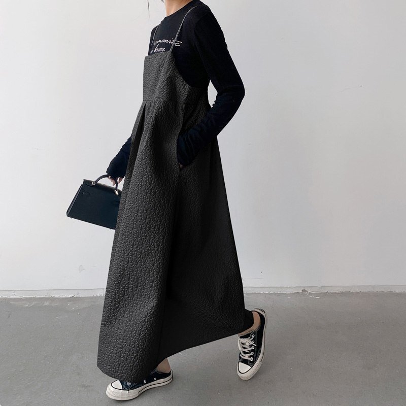 500円 同梱不可 カジュアル エレガント ノースリーブ キャミソールワンピース L ネイビーブルー拍卖