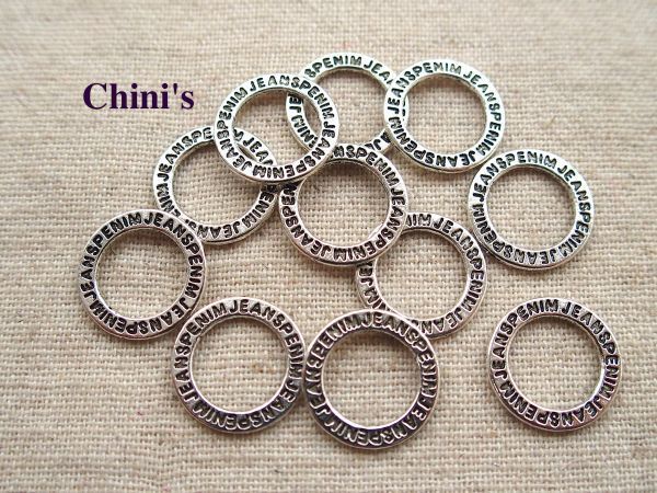 即決!! 1個より アンティークシルバー リンク フープ ☆メタルパーツ チャーム ビーズ拍卖