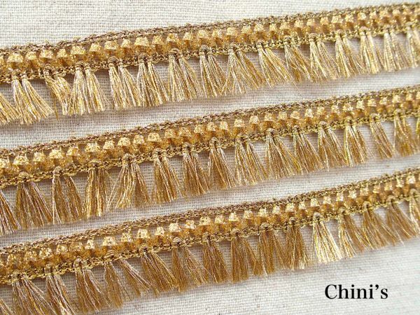 即決 ! 0.5m フリンジブレード 金 ☆タッセル テープ エスニック ハンドメイド 手芸資材拍卖