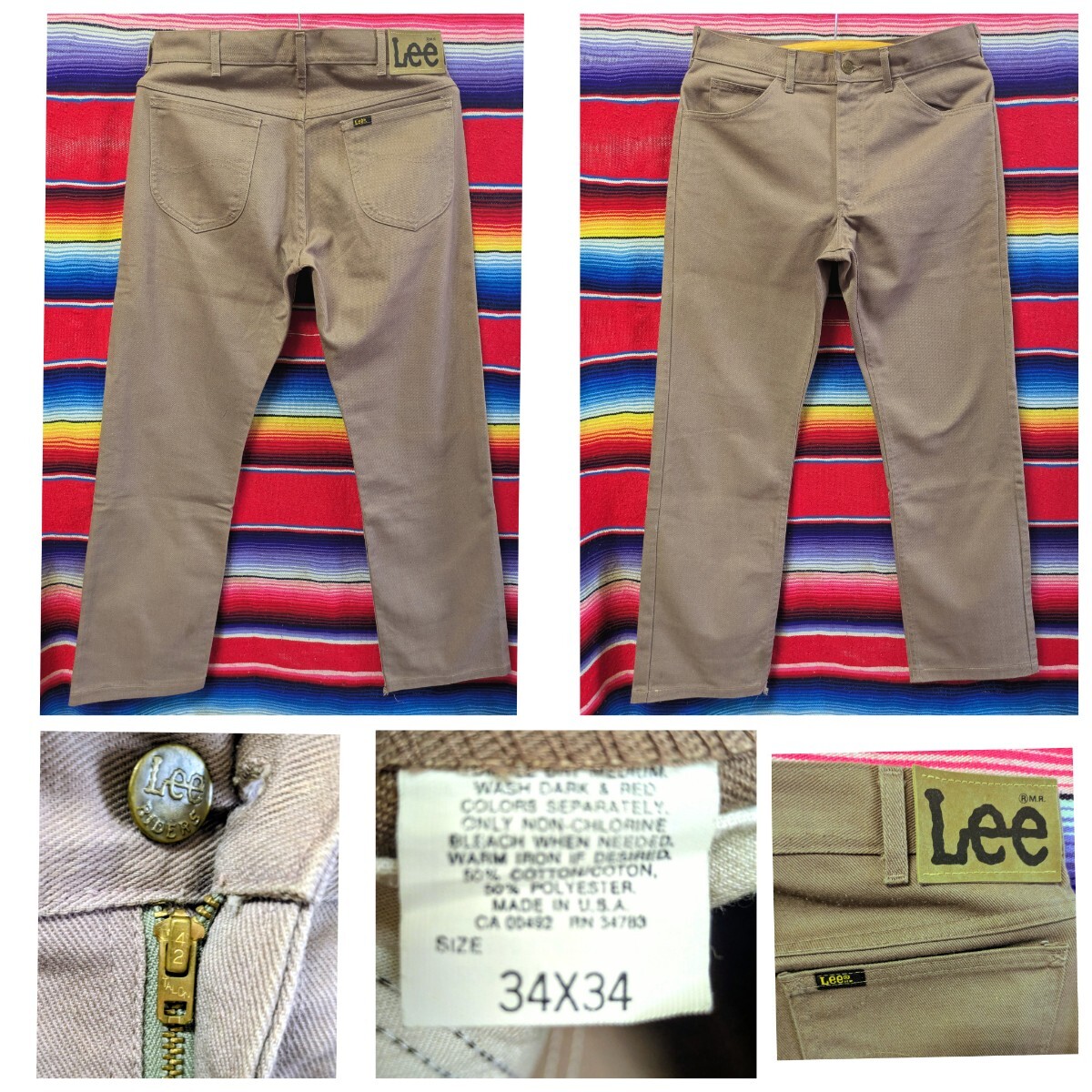 超レアカラー 80s USA製 LEE ツイルパンツ ビンテージ■1980年代製 W34 200 TALON42 ブーツカット Wrangler 古着 LEVI'S 519 517 70s 90s拍卖