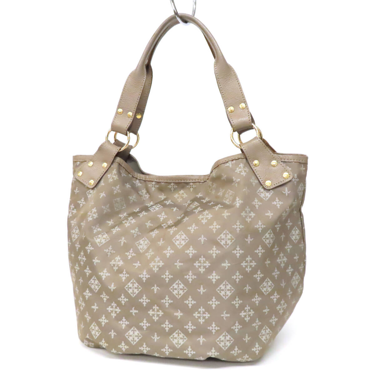 EI25011 russet ラシット トートバッグ ショルダーバッグ ナイロン×レザー モノグラム 総柄 ショッピングバッグ グレージュ 日本製拍卖